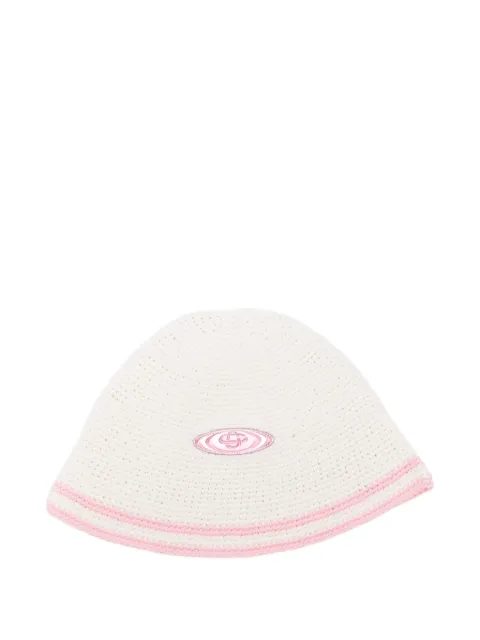 Casablanca logo-plaque striped hat White ASP26HAT10501