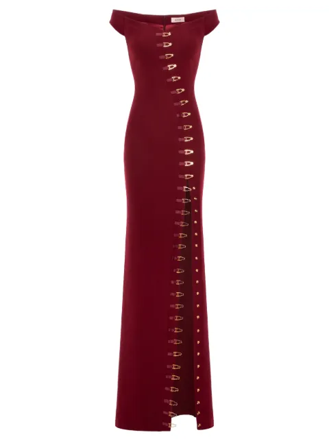 Murmur Ivy embellished slit maxi dress Red MA000IVYLDS05