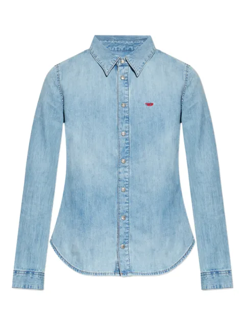 Diesel denim shirt with embroidered logo Blue A158080IRAB