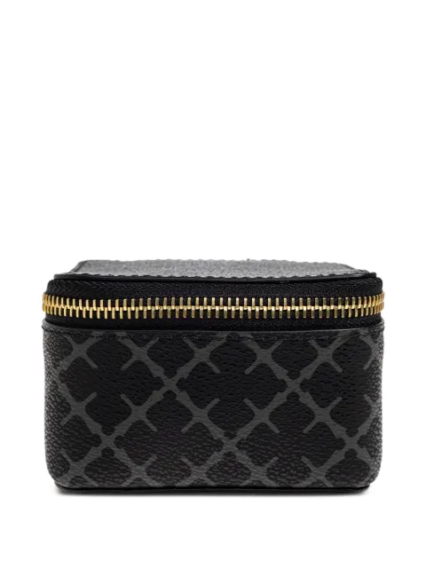 By Malene Birger geometric-print zip-fastening jewellery box Black 103354