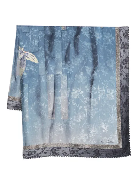 Pierre-Louis Mascia Cialda floral-print scarf Blue CIALDATW090X090M