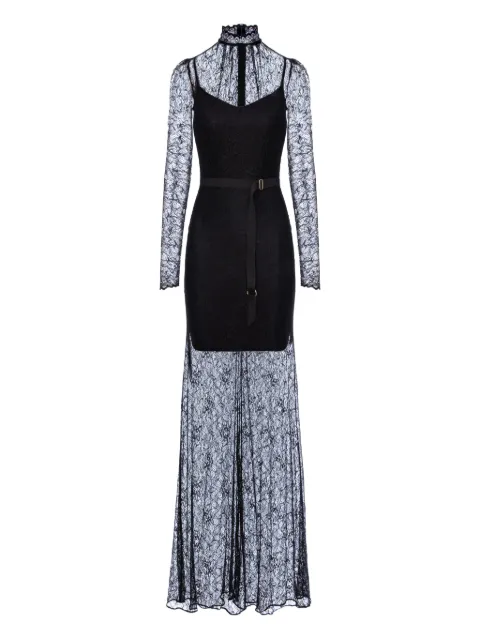 Murmur Mist lace long-sleeve maxi dress Black MA000MSTLDS01