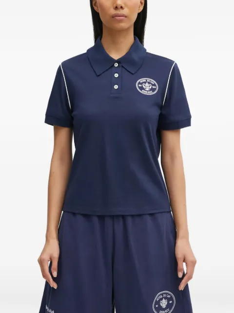 Sporty & Rich Hotel Eden Roc short-sleeve logo polo shirt Blue TO05760666BL107