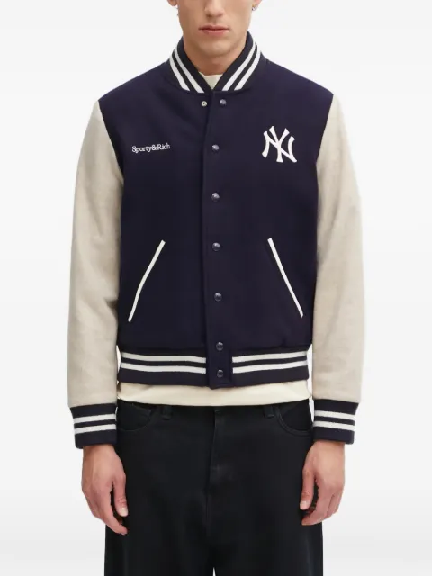 Sporty & Rich logo striped jacket Blue OW007623633BL111