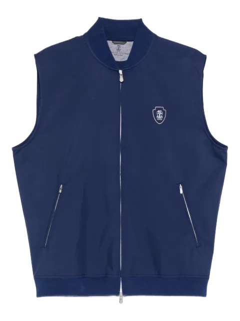 Brunello Cucinelli logo-embroidered gilet Blue MB4229083TC010