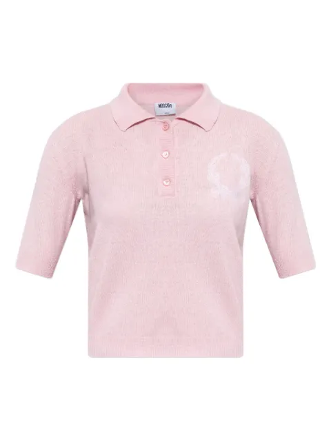 Moschino logo-embroidered polo shirt Pink 261EV09290505