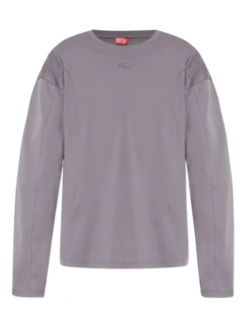 Diesel logo-appliqué long-sleeve T-shirt Purple A194440AIJU