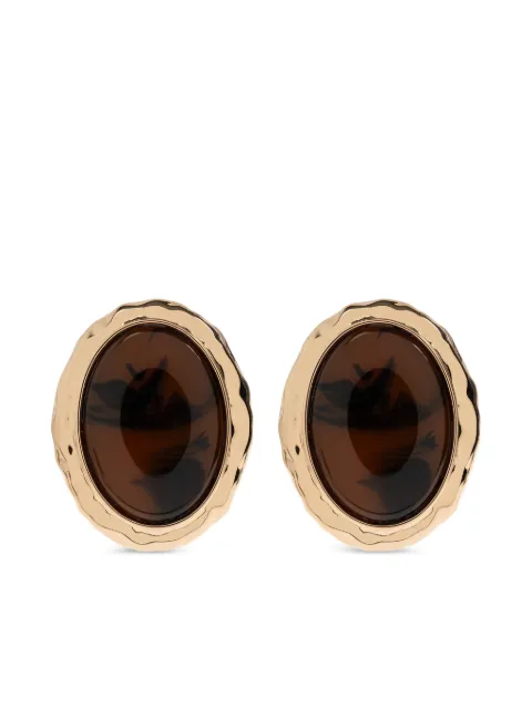 Self-Portrait tortoiseshell round-shape earrings Gold RS26600EBRB
