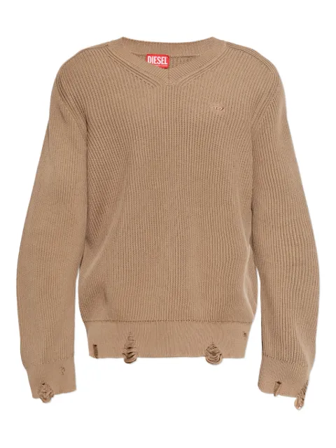 Diesel ribbed V-neck sweater Neutrals A216830CJBT
