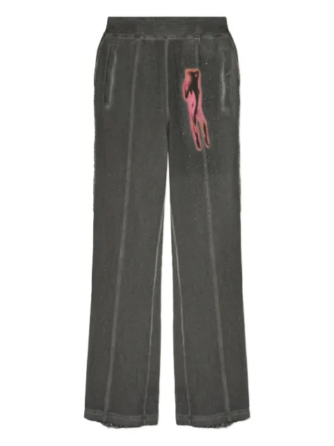Diesel crystal-embellished graphic trousers Grey A199580DCCD