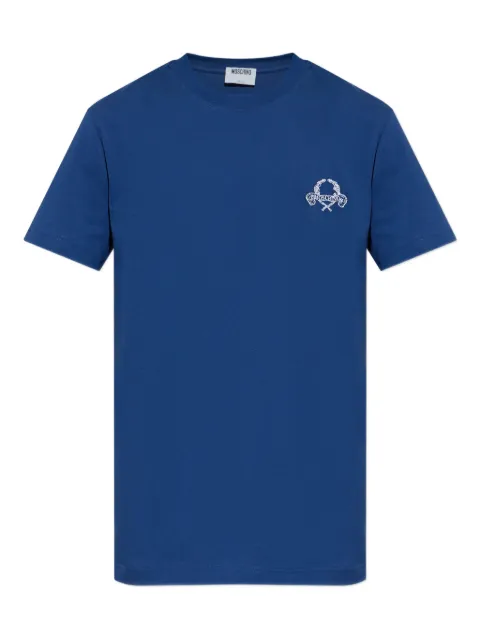 Moschino logo-embroidered T-shirt Blue 261ZZA07180241