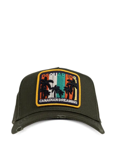 DSQUARED2 Summer Vintage patch baseball cap Green BCM003705C00001