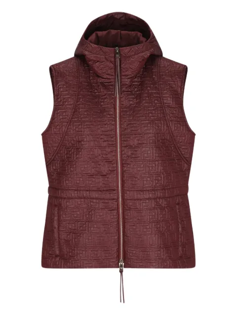 FENDI zip-fastening hooded quilted gilet Red FAN239AT9C