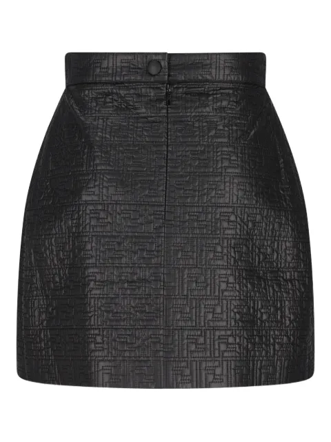 FENDI logo-pattern quilted short skirt Black FAB407AT9C