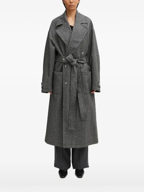 Fiorucci belted herringbone coat Grey W25FWOCO001PL01