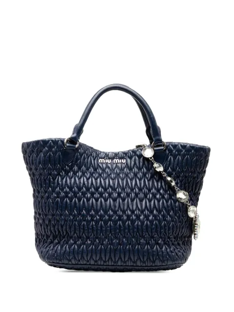 Miu Miu Pre-Owned 2010-2025 Matelasse Nappa Crystal satchel Blue 136ZQP8BBZGZ0WMB