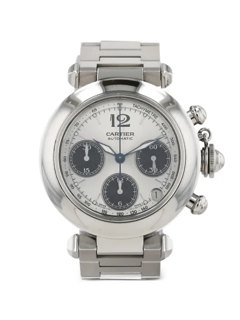 Cartier 2000s Pasha Chrono 36mm watch Silver 424088