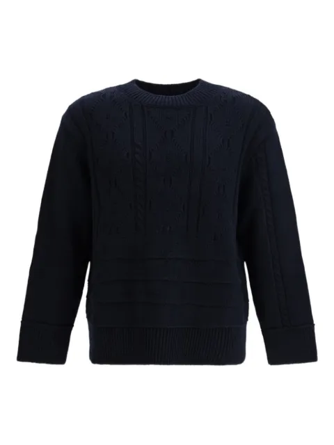 Namacheko Osterly cable-knit elbow-patch sweater Blue NW257590N7210
