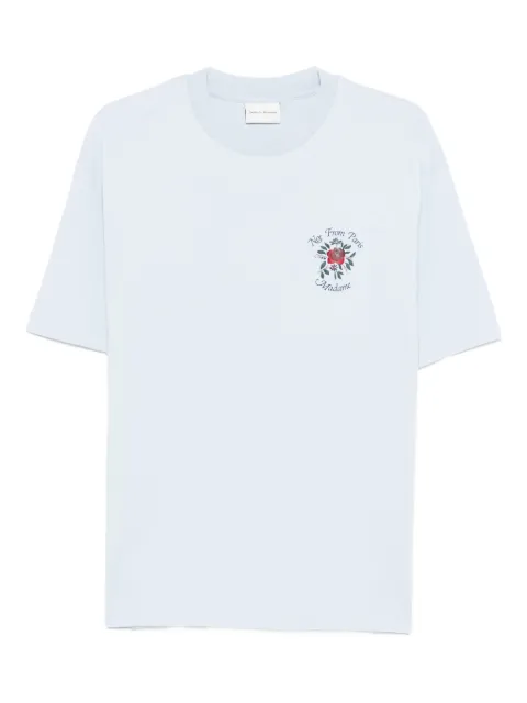 Drôle De Monsieur slogan-print T-shirt Blue JTS210CO002098