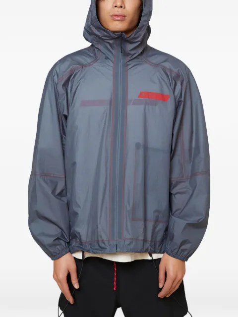 District Vision x Massimo Osti logo hooded jacket Grey 18MSOW007A