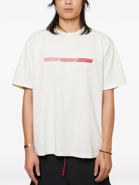 District Vision logo-detail short-sleeve T-shirt Neutrals DVLA001MOSWHT