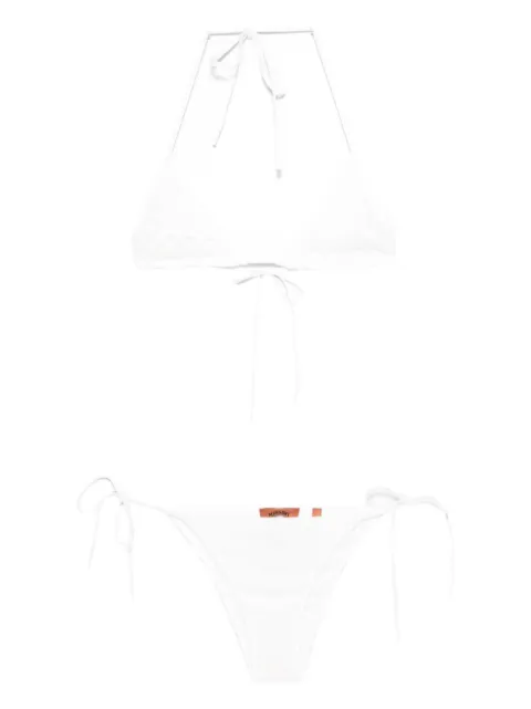 Missoni triangle bikini in lamé viscose with raschel workmanship White MC22SP00BR014R