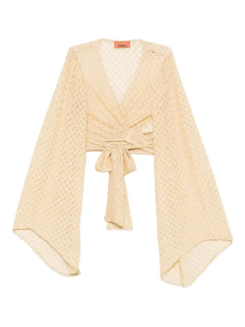 Missoni tie-front crop top Yellow MC26SK01BR014R