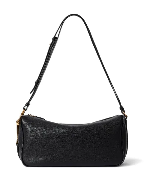 Gucci medium Half Horsebit grained-leather shoulder bag Black 860787AAFDM
