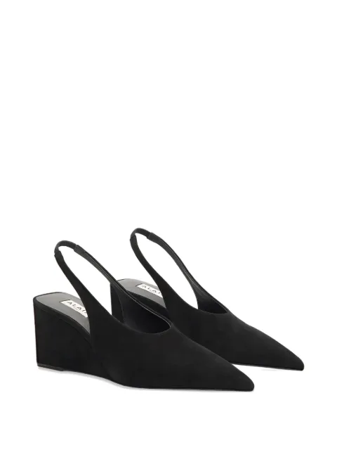 Alaïa Cube pointy wedge slingback pumps Black AA3G2008C0H53