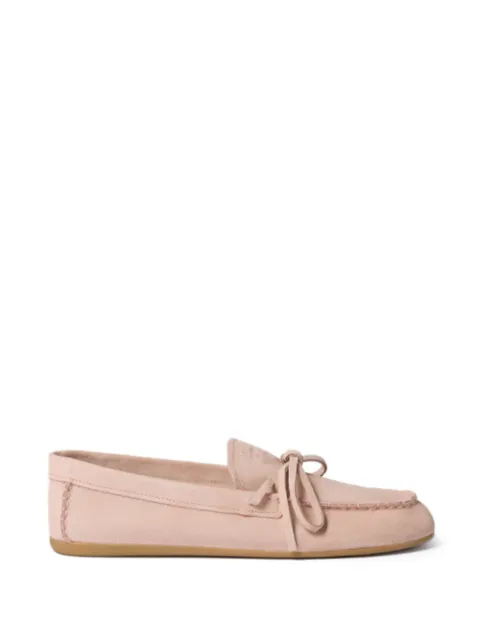 Miu Miu bow-detail suede loafers Pink 5D577EF005054