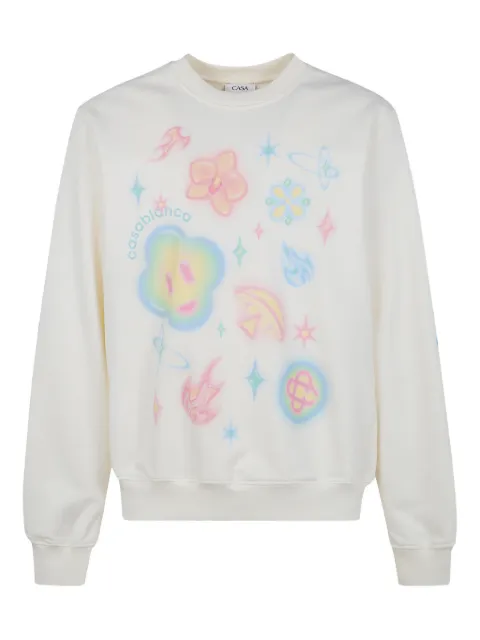 Casablanca graphic-print crew-neck sweatshirt Neutrals MSP26JTP29301