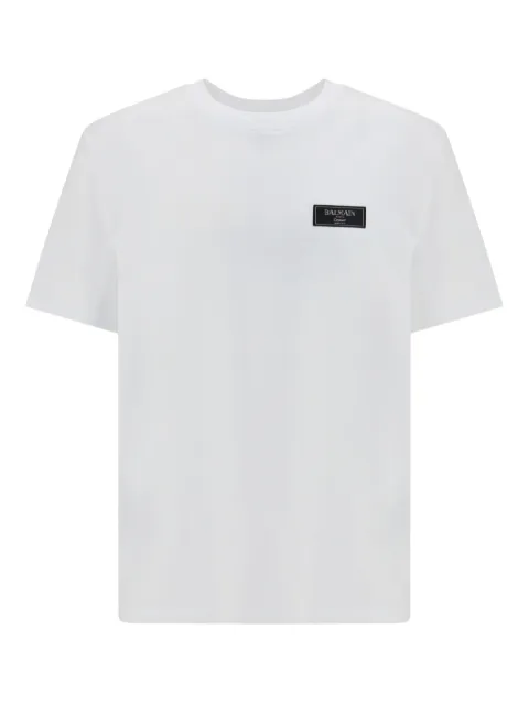 Balmain logo-label T-shirt White FH1EG000BC91