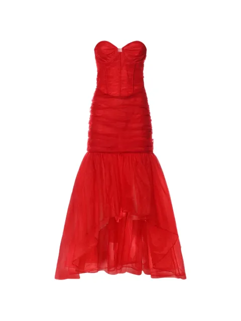 For Love And Lemons Serafina strapless asymmetric dress Red KPS0015