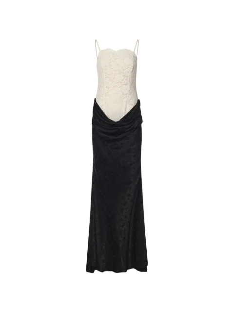 For Love And Lemons Karissa lace maxi dress Black KPS0017WHITE