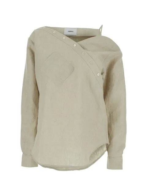 Coperni Heart one-shoulder pocket blouse Neutrals COPCH52F2060
