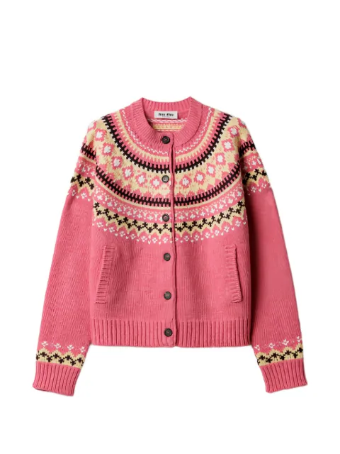 Miu Miu jacquard cardigan Pink MMF00Z18SI
