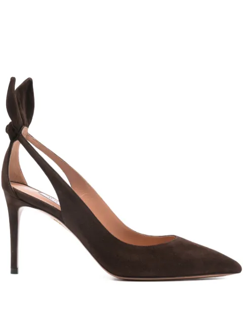 Aquazzura 85mm Bow Tie pumps Brown DENMIDP0SUEESP