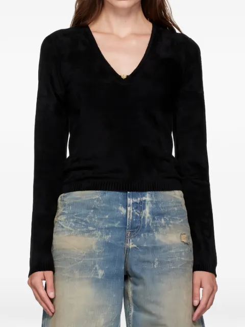 AMIRI V-neck detail-embellished top Black AWKNLS1008