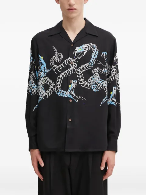 WACKO MARIA animal-print shirt Black 25FWWMSHI04