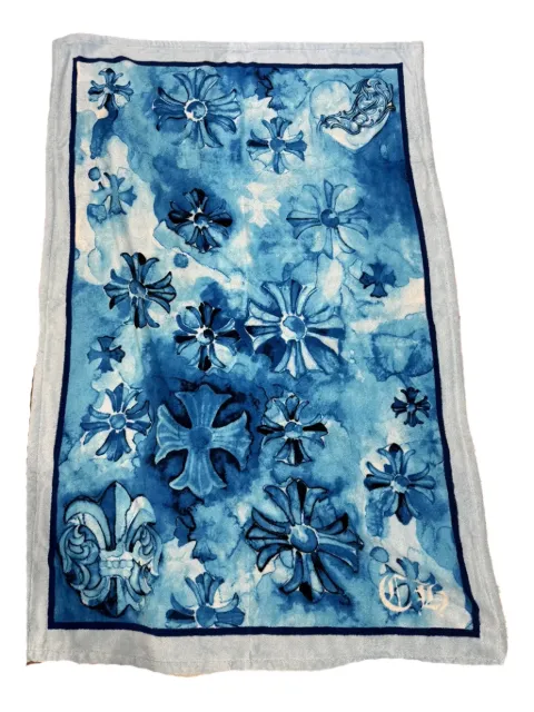 Chrome Hearts cross-motif beach towel Blue CHRM0507