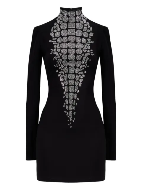 David Koma croc-effect mini dress Black PF25DK59D
