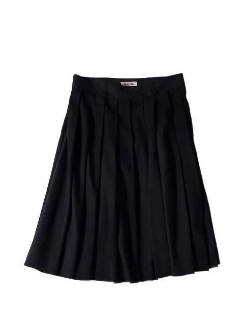 Miu Miu pleated waxed suede skirt Blue MPD832SOOO104R