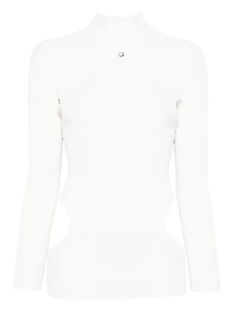 Coperni cut-out detail ribbed top White COPML156Y3011
