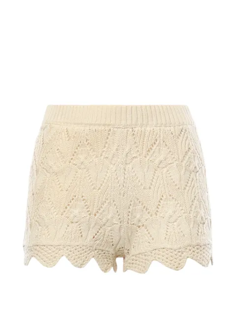 For Love And Lemons Lelia beige crocheted shorts Neutrals KB0047CREAM