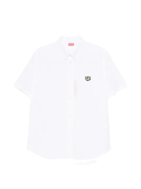 Kenzo Wild Tiger embroidered shirt White FG55CH1099LI