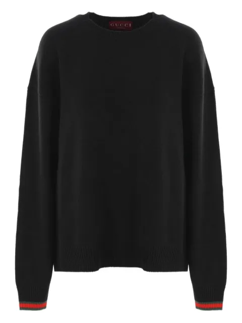 Gucci dropped shoulder web trim sweatshirt Black 810341XKEWI