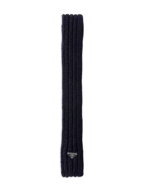 Prada triangle-logo wool scarf Blue 2FS1352DZL