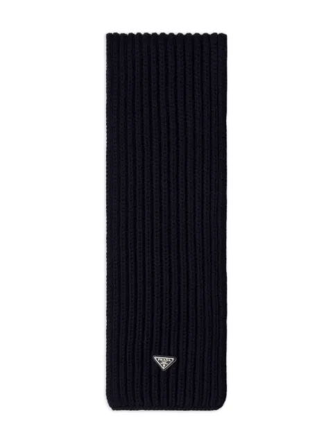 Prada triangle-logo wool scarf Blue 2FS1372DZL