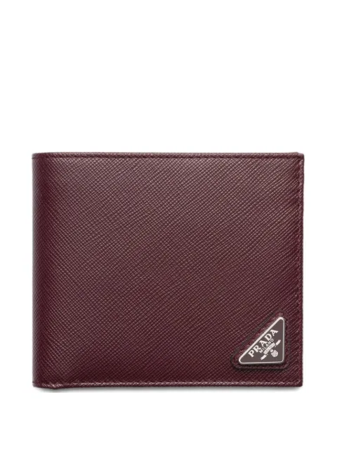 Prada triangle-logo leather wallet Red 2MO738QHH