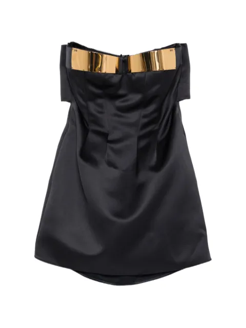 Elisabetta Franchi mini dress in duchess satin with jewel cups Black AB94962E2